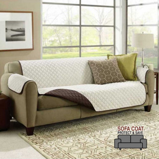 Sofa Coat Protect & Save - reversible sofa cover for 3 seater couch