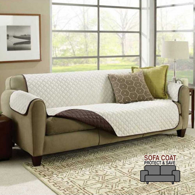 Sofa Coat Protect & Save - cuvertura reversibila protectoare pentru canapea de 3 locuri