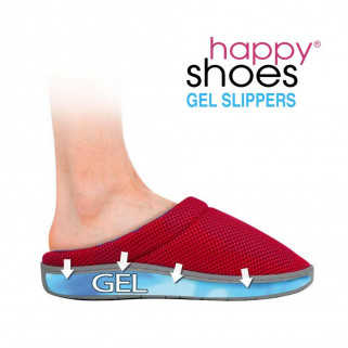 Happy Shoes Gel Slippers - papuci de casa anatomici cu bambus si talpa din gel in culoare rosu