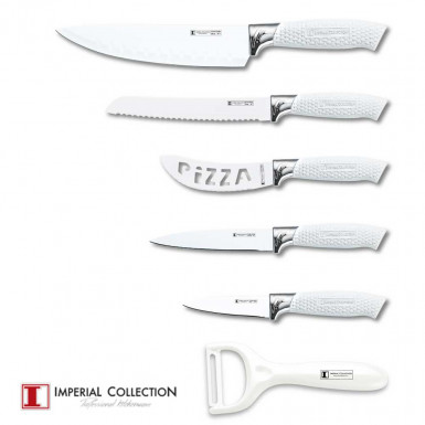 Imperial Collection knives set W5S - set de 5 cutite acoperite cu ceramica si 1 decojitor din ceramica