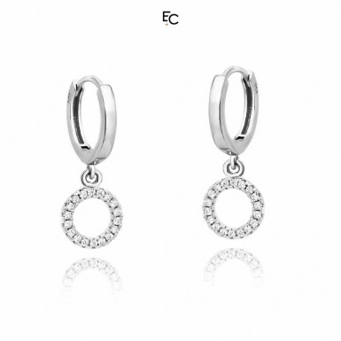 Sterling Silver Earrings with Zircon (02-1510W)