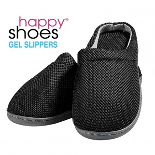 Happy Shoes Gel Slippers - papuci de casa anatomici cu bambus si talpa din gel in culoare gri inchis