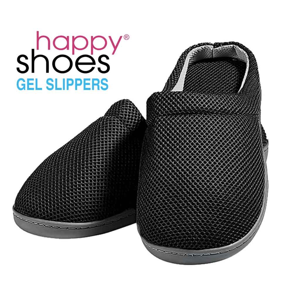 Happy Shoes Gel Slippers - anatomic slippers with bamboo and gel sole in dark grey