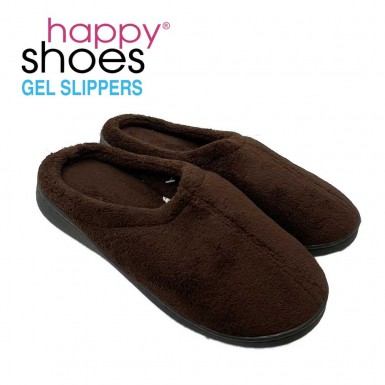 Happy Shoes Gel Slippers - anatomic slippers with bamboo and gel sole in dark brown