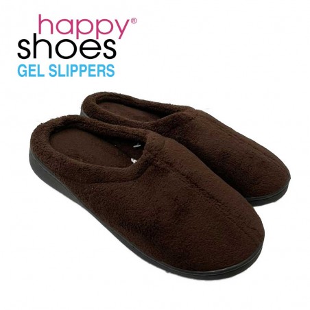 Happy Shoes Gel Slippers - papuci de casa anatomici cu bambus si gel in culoare maro inchis