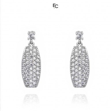 Sterling Silver Earrings with Zircon (02-1133W)