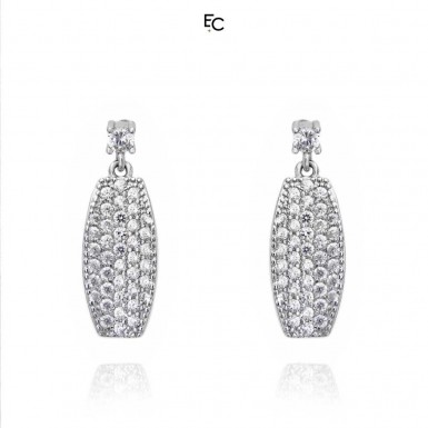 Sterling Silver Earrings with Zircon (02-1133W)
