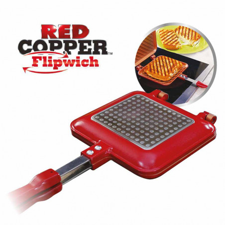 Red Copper Flipwich Pan - double pan sandwich maker